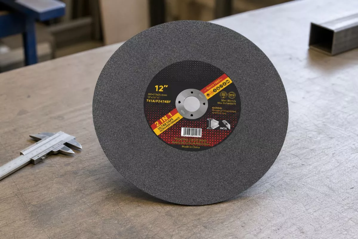 Disco de corte de 12 pulgadas (300 x 2.5 x 25.4 mm) para corte fino de acero en sierras de inglete estacionarias