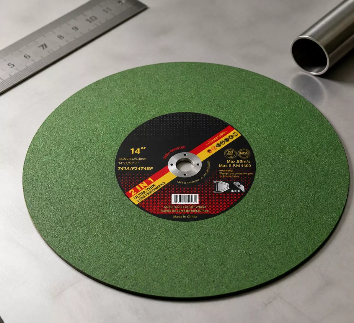 Disco de corte de metal T41 de 14 pulgadas (350 mm) para fabricación multimetal y sierras de inglete estacionarias