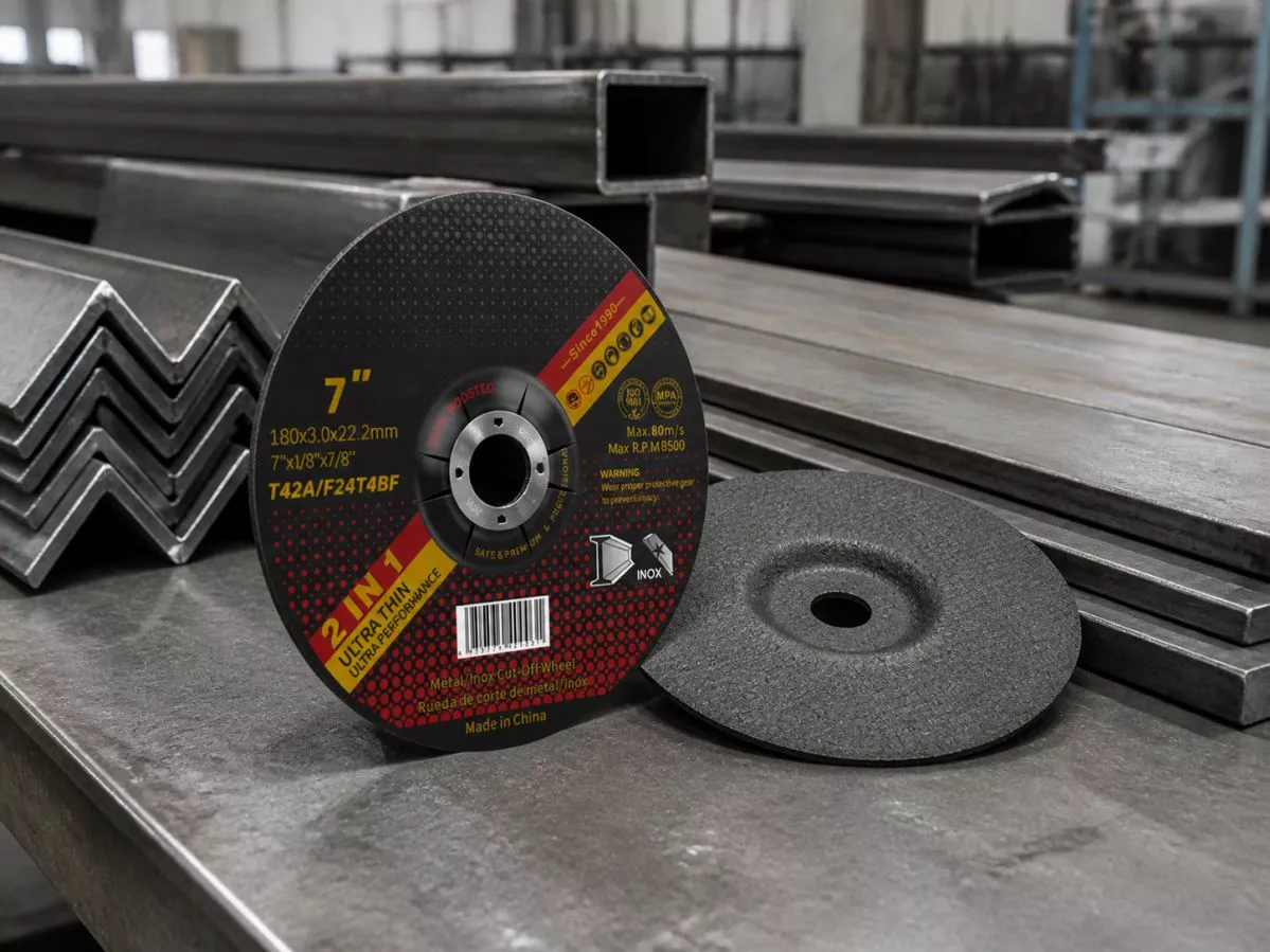 Disco de desbaste de centro deprimido T42 de 7 pulgadas para desbaste de cordones de soldadura, preparación de superficies y fabricación de acero estructural