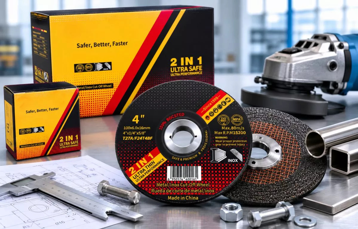 Disco de desbaste de resina de 100 mm, 15200 RPM, para alisado de bordes pesados en amoladoras compactas