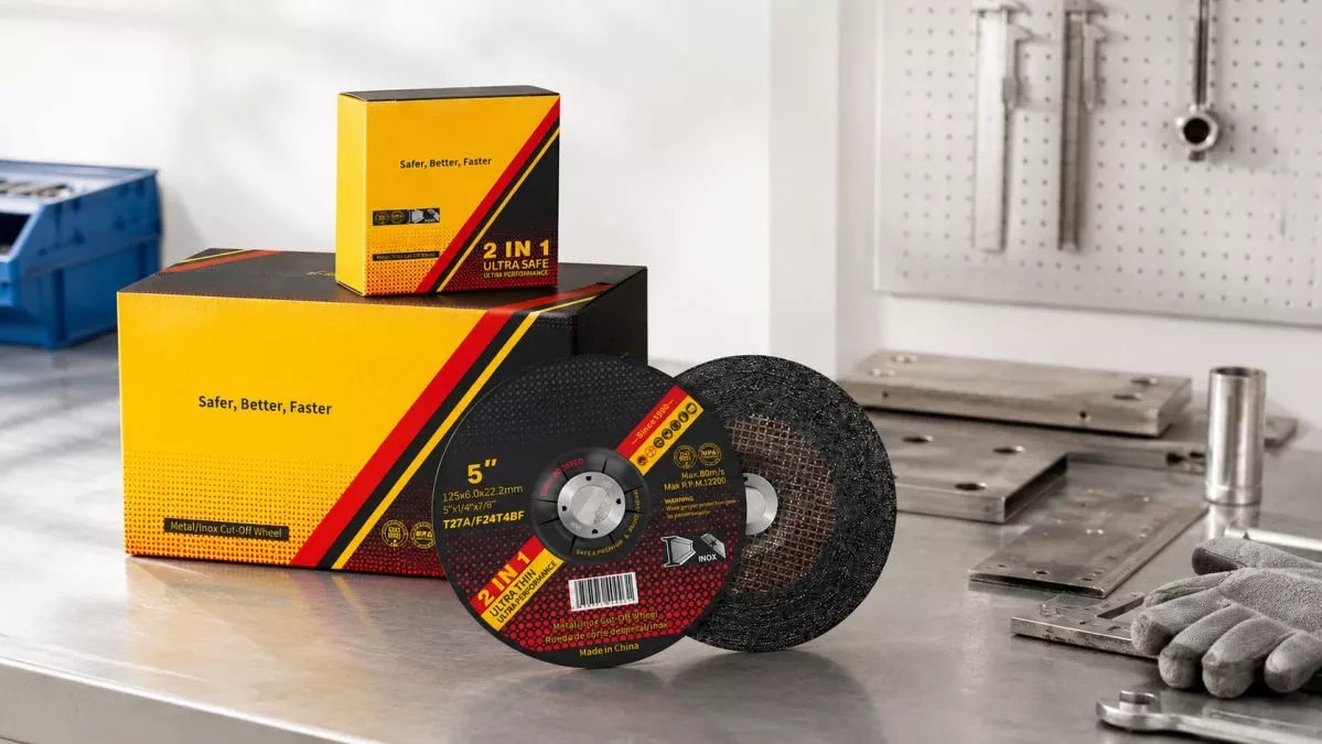 Disco de desbaste de doble malla de 125 mm para eliminación de rebabas, desbaste de soldadura y suministro OEM