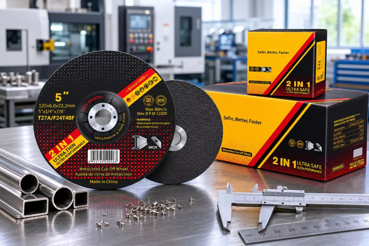 Disco de desbaste de metal con resina T27 de 125 mm para preparación suave de superficies y fabricación de acero inoxidable