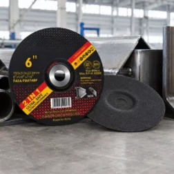 Disco de corte de centro deprimido T42 de 150 mm y 3,0 mm de espesor para corte biselado y acceso a soldaduras de tuberías